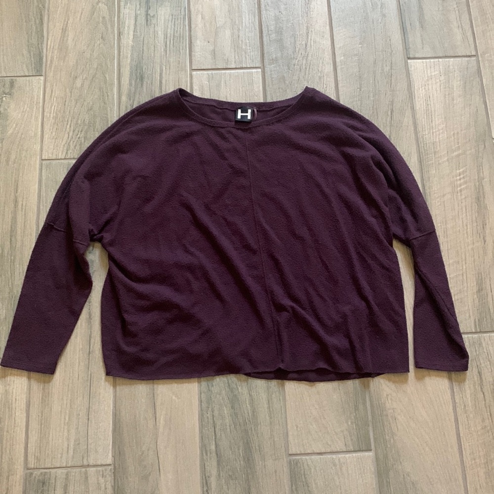 H by Bordeaux purple long sleeve top